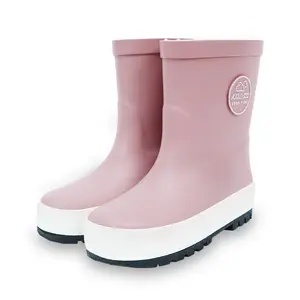 Toddler Rain Boots, Waterproof Non-Slip Pink Rain Shoes for Girls
