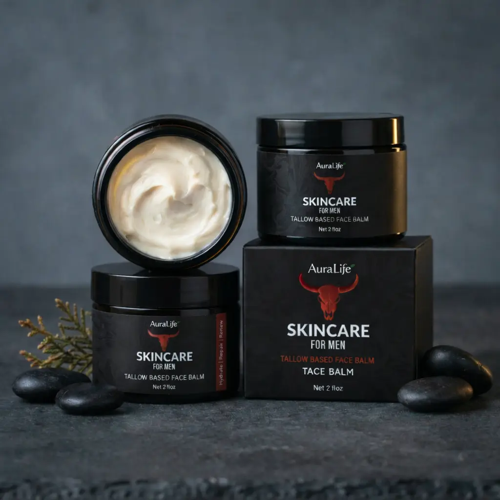 Tallow Face & Body Balm for Men's - Tremella Mushroom + Agarwood