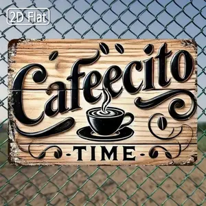 1PC Vintage Tin Sign, Cafecito Time, Coffee Lover Art, 8x12 Inches  20x30 Cm, Coffee Shop Decor, Kitchen Wall Art, Coffee Quote, Retro Cafe Sign, Breakfast Room Decor