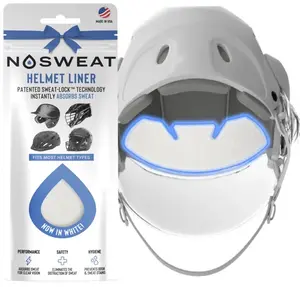 Nosweat Bow Helmet Liner 12-Pack White Hypoallergenic Instantly Absorbs Sweat Lightweight Comfortable Fits Most Helmets Made in USA