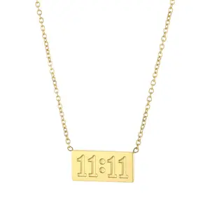 11:11 Make a Wish Necklaces in Gold or Silver - Heart and Rectangle Designs for Special Occasions