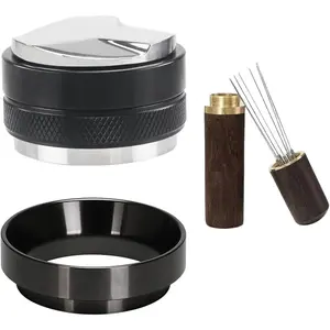 54mm Espresso Accessories Kit 2-in-1 Coffee Distributor and Tamper Leveler, WDT Tool and  Dosing Funnel for 54 mm Portafilters