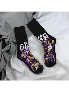 1 Pair Hip Hop Retro Rhea Ripley Crazy Men's compression Socks Unisex Harajuku Pattern Printed Funny Novelty Happy Crew Sock