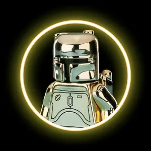 Space SW Clone Wars Metallic Gold Retro Boba Fett Bounty Hunter Mini Building Figure