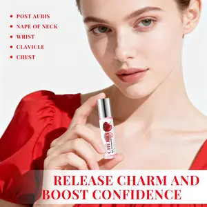 Cherry Bomb Rollerball Perfume Oil, Almond Cherry Rose Jasmine Scent, Precision Application, Gentle Formula, Long-Lasting Fragrance, Scented