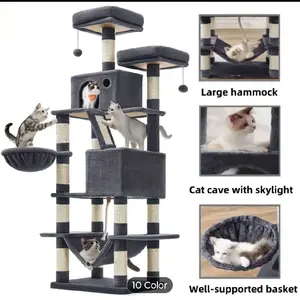 Sturdy 66.1 inch Cat Tree 3 Colors Cat's Love