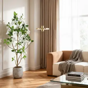 5ft Artificial Daisy Tree, Realistic Home Decor Fake Plant, Low-Maintenance No-Watering Spring Vibe Indoor Outdoor Decorative Flower Tree