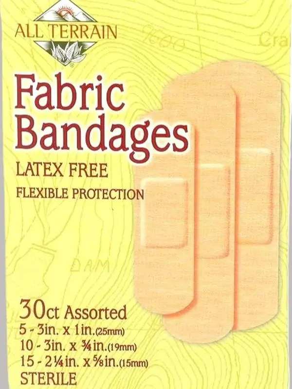 All Terrain Fabric Bandages, Assorted Sizes, Latex Free, Sterile, 30 Count