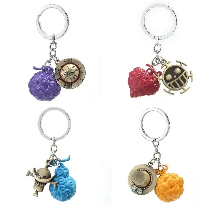 Metal keychain Devil Fruit key ring creative pendant for car keychain fashionable decorative jewelry gift