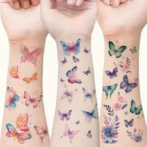 Colorful Waterproof Glitter Butterfly Tattoo Set, Waterproof Temporary Tattoos, 6pcs Temporary Body Art Stickers, Ideal for Parties & Festivals, Fun DIY Decoration