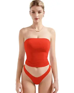 SUUKSESS Women's Tube Top Summer Y2K Going Out Double Lined Basic Tank Top