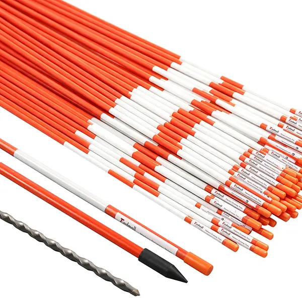 findmall Orange Fiberglass Driveway Markers, 50/100pcs 48in x 5/16in Diameter，suitable for marking lanes, property boundaries, sidewalks, parking lots, paths, gardens,toolupgrade