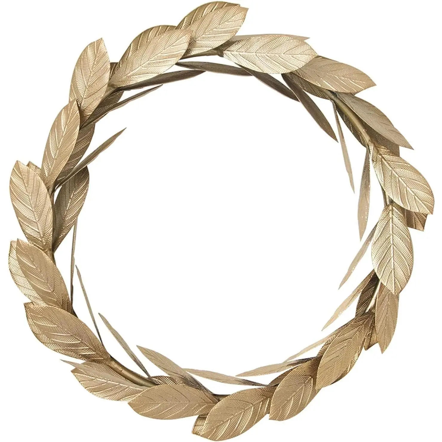 Gold Leaves Metal Wreath 13 Inch Wall Door Decor for Christmas Window Wedding Party Gift for Her