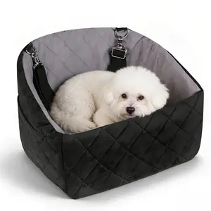 Dog Car Seat for Small Dogs,Detachable Washable Dog Booster Seat Under 35lbs, Pet Car Seat Travel Bed with Storage Pockets and Dog Safety Belt