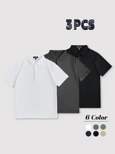 Street fashion soft and comfortable casual loose half sleeved summer men's polo simple and fashionable street top