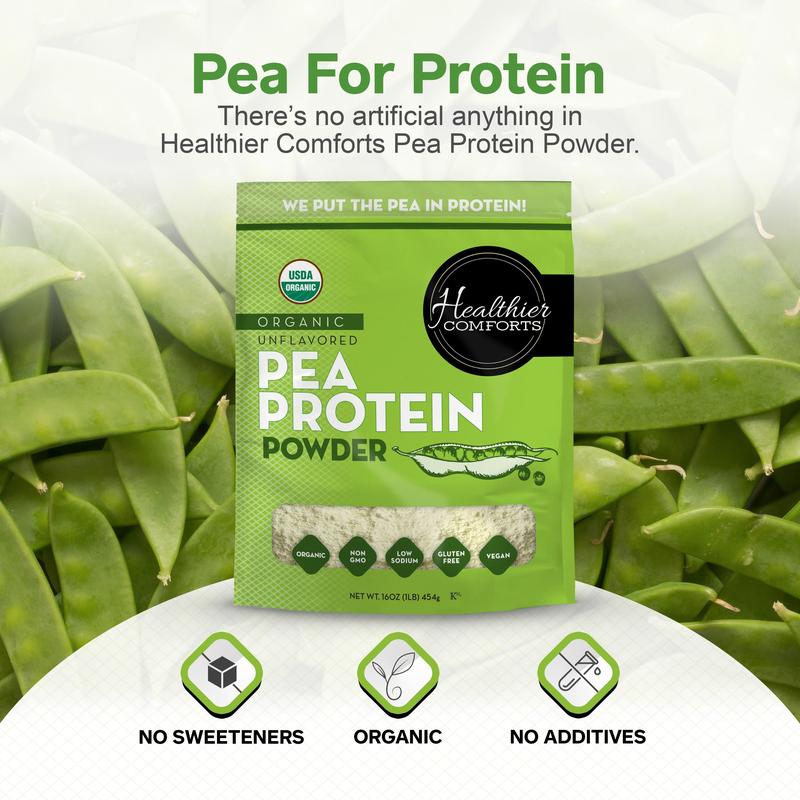 Organic Pea Protein Powder | Unflavored, Reduced Sodium