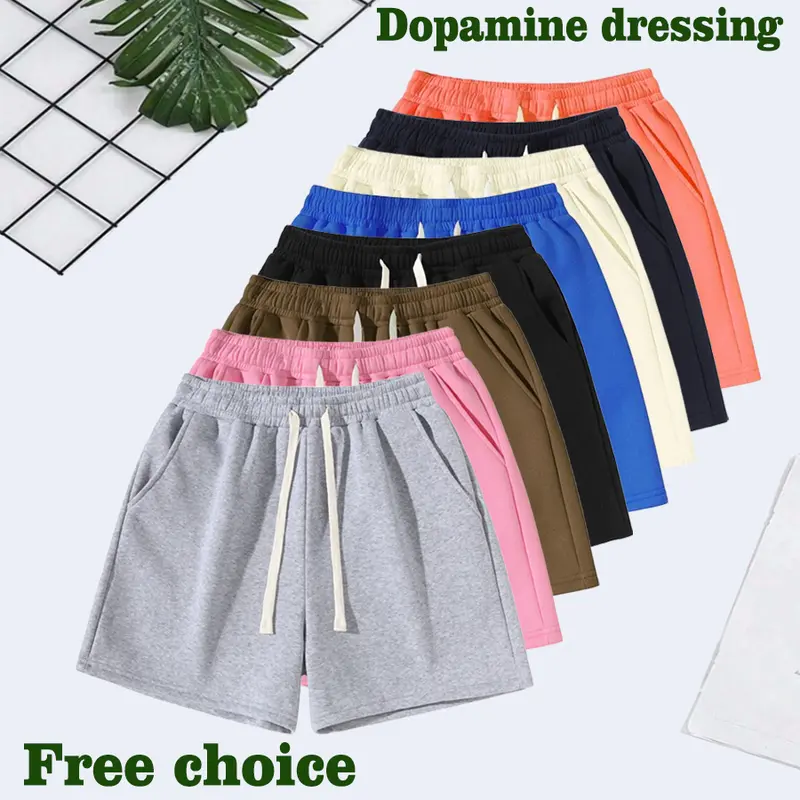 Men's Colorful Print Fleece Shorts - Unisex, Lightweight, Casual, Elastic Waist with Drawstring, Solid Base, 4-Part Design, Suitable for Summer Vacations, Everyday Wear, Colorful Print Men's Shorts