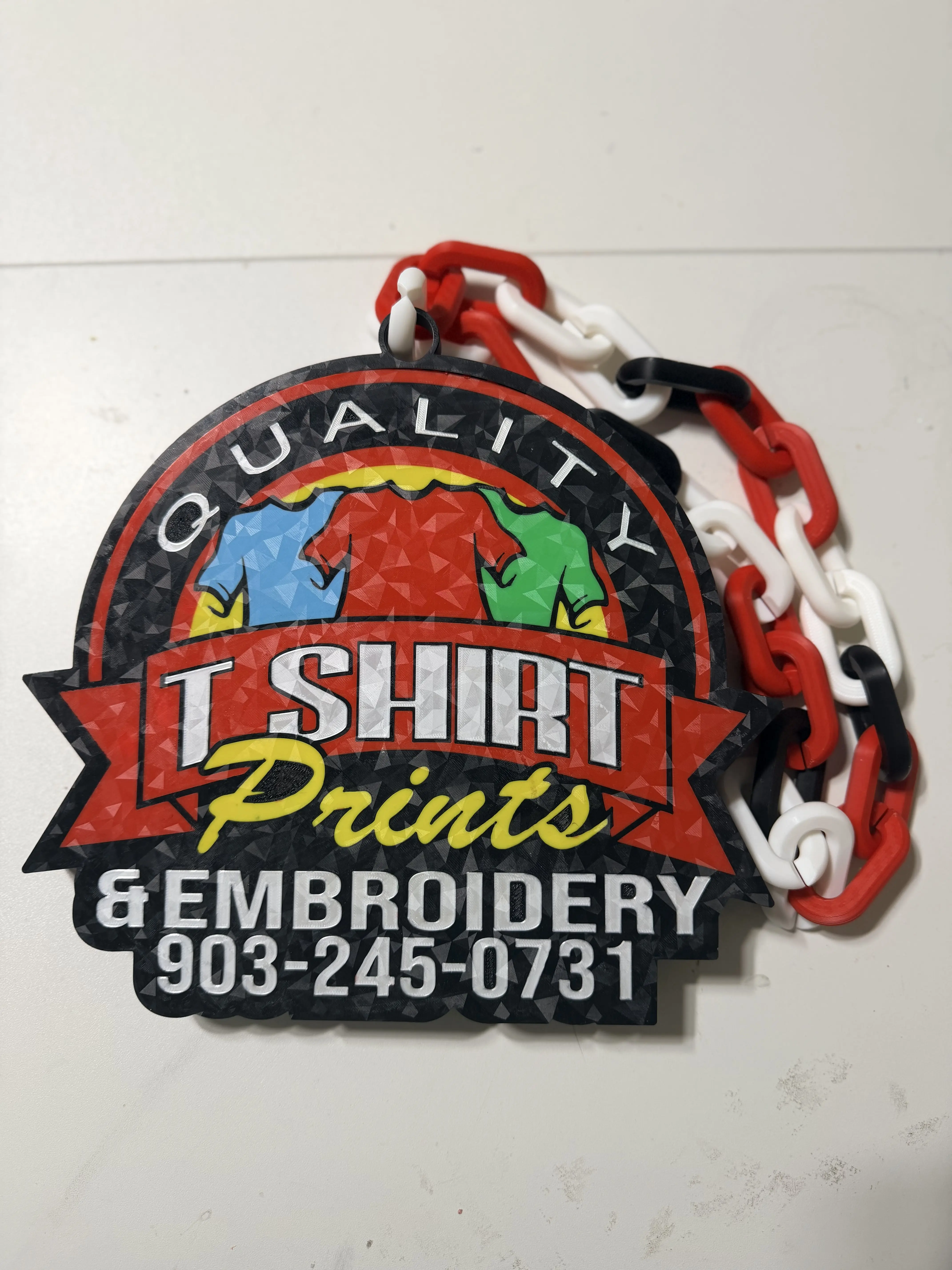 3D Printed Oversized Fan Chain Necklace Turnover Chain- Custom 3D printed chain -