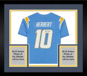 Framed Justin Herbert Los Angeles Chargers Autographed Powder Blue Nike Limited Jersey - Fanatics Authentic Certified