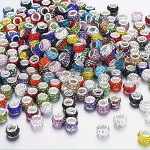 100 Pcs 12mm Sparkling Water Diamond Beads - Multiple Colors, Sparkling Crystal Spaced Beads, Suitable for DIY Jewelry, Bracelet, and Pen Decoration, Jewelry Making Beads