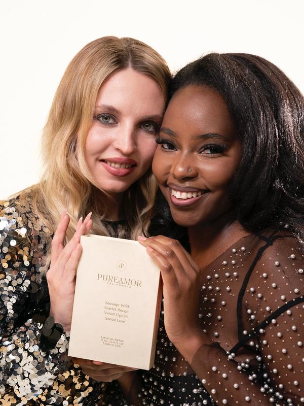 PUREAMOR Pheromones Perfumes for Women, 4-pack Giftbox Perfume Set, Amber Vanilla, Saffron Amber, Woody Citrus, Spicy Sandalwood, 1.64fl. Enhanced Scents Pheromone Cologne for Men&Women,Travel Size Perfumes