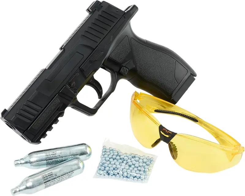 177 Caliber BB Gun Air Pistol Kit - Includes BBS, CO2 Cartridges, and Safety Glasses