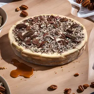 Andy Anand Sugar-Free Caramel Pecan Cheesecake, 9-Inch, 2.8 lb – Diabetic-Friendly, Fresh California Cream Cheese, All-Natural Gift Box