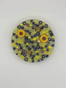 Bumble Bee Silicone Picky Pad for Skin Picking and Anxiety Relief - 4x4 Inch Soft Textured Sensory Pad for Calm Mind and ADHD Stress Relief fidget toy