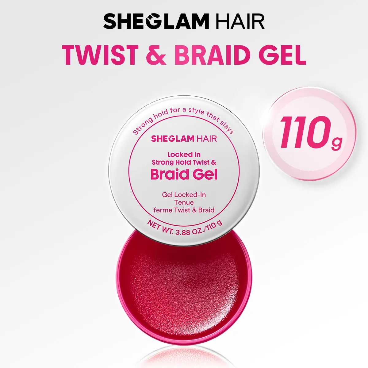 SHEGLAM HAIR Locked in Strong Hold Twist & Braid Gel | Hair Styling Gel | Water Resist Ant | Fights Frizz & Flyaways | Repairs Dry & Damaged Hair | Yummy Cranberry Scent | Curly / Kinky Hair Types Twist Locs Braids Cornrows #based hair #girly essentials