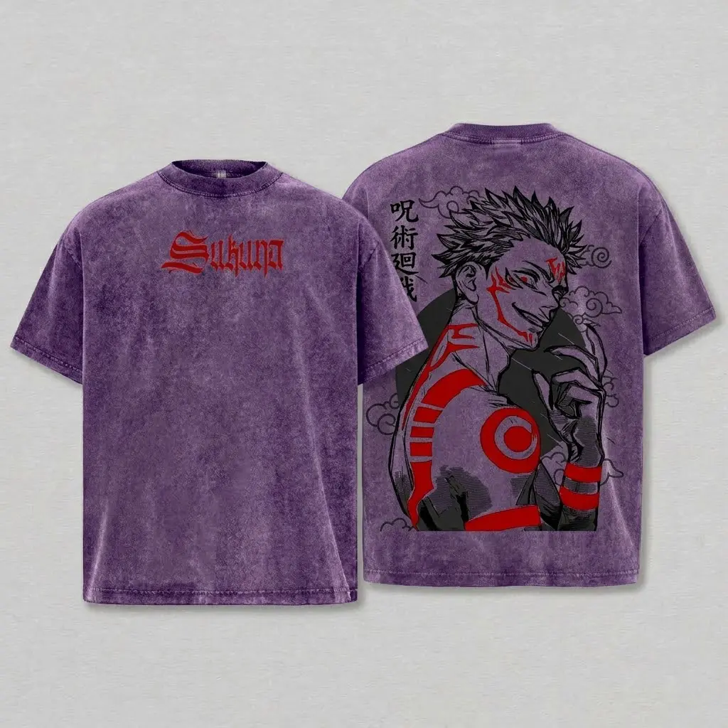 Purple-Acid Wash Tshirt