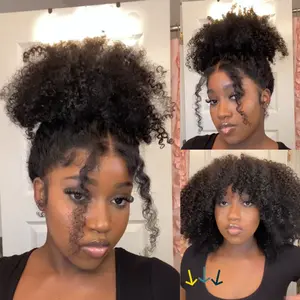 【Bye Bye Knots】Beautyforever 7x5 Put on And Go Pre Cut Lace Kinky Curly Pre Bleached Glueless Human Hair Wigs