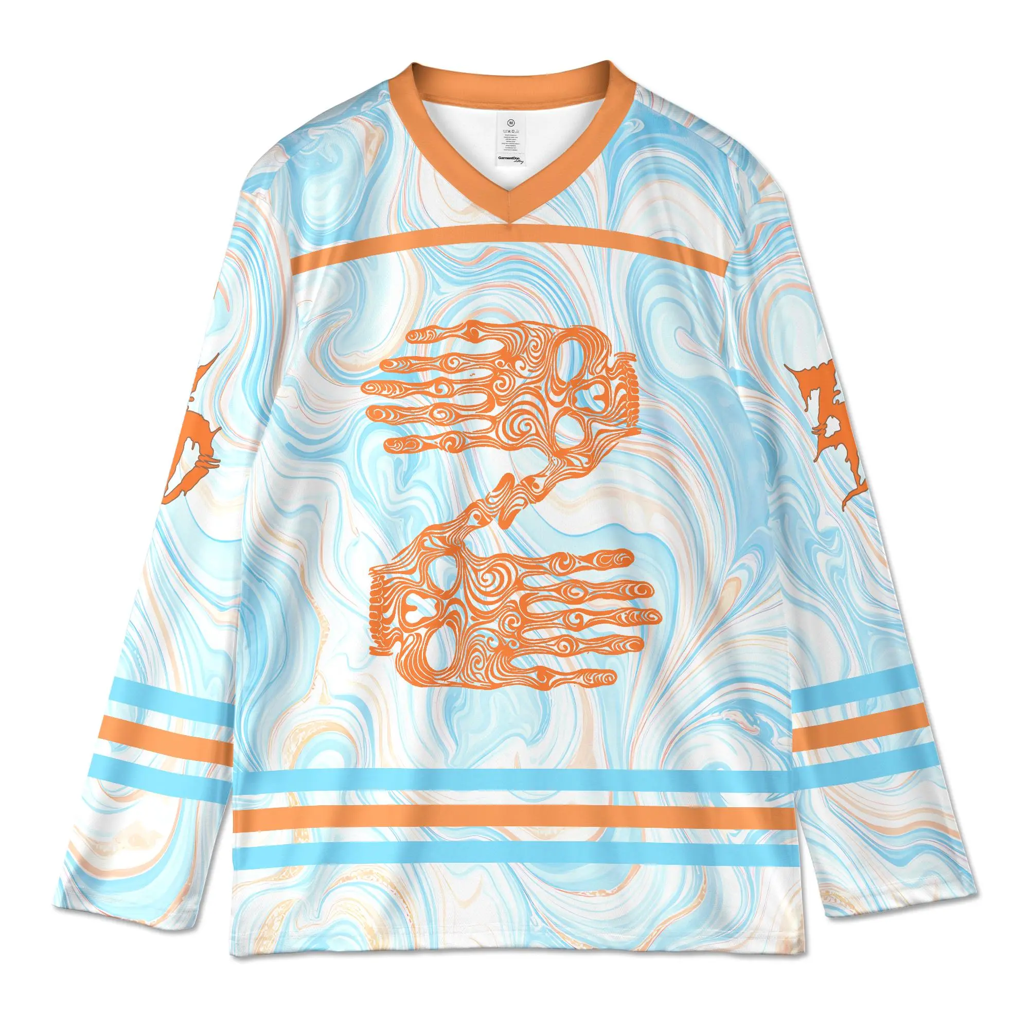 Zeds Dead Rave Jersey, Skeleton Hand Hockey Shirt, Trippy Edm Festival Outfit