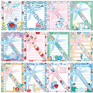 48 Pcs CNA Week Gifts Bulk National Nursing Assistant Week Notepads and Ballpoint Pens with Ribbon Inspirational Nurse Thank You Gifts for Coworker, Staff, Student, Healthcare Worker