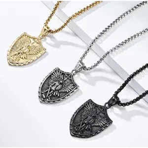 Archangel Michael Psalm 27:1 Shield Necklace + Pendant