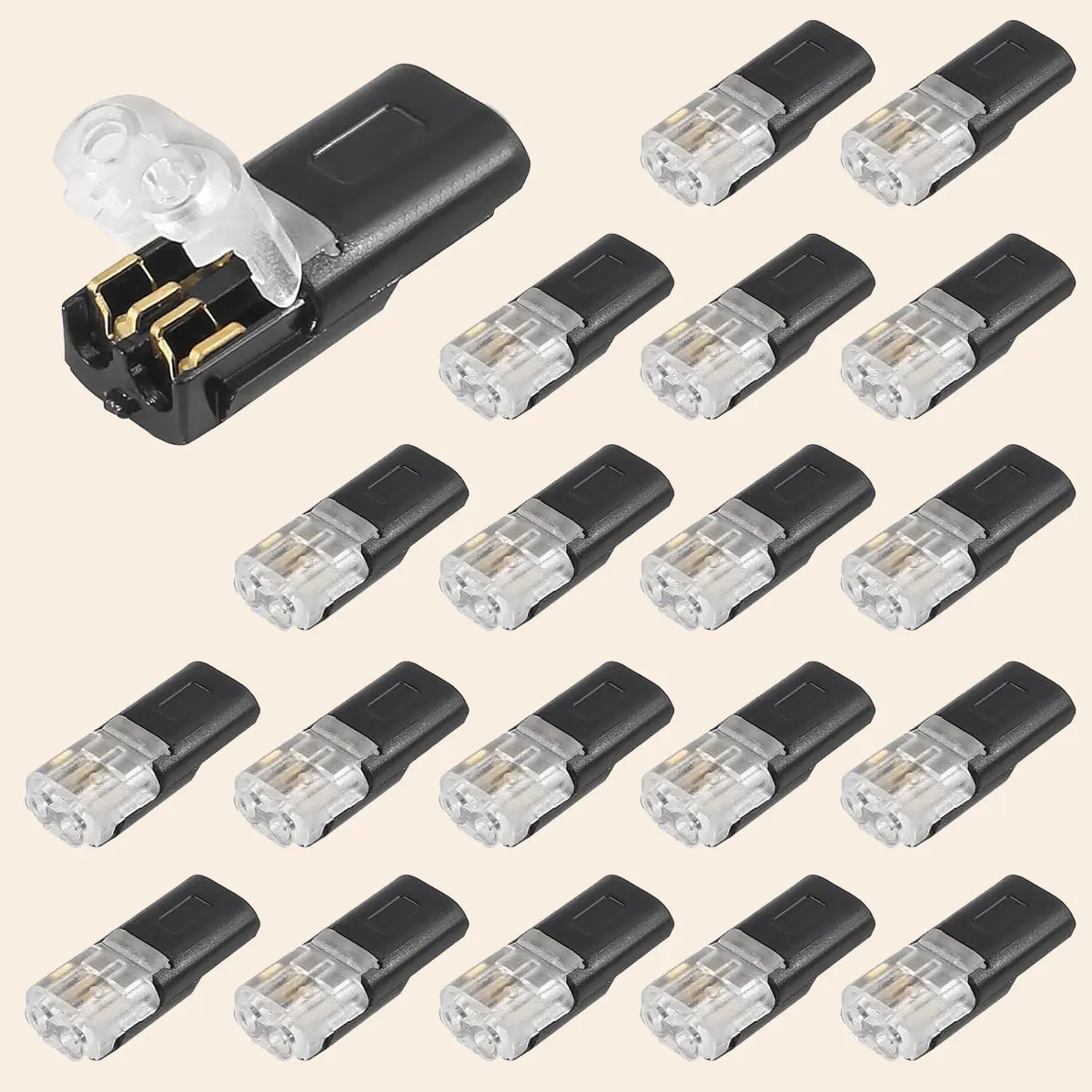 Quick Connect LED Light Strip Connector – Double-Wire Locking Plug for ...