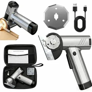 Cordless Electric Scissors With LED Work Light Rechargeable For Fabric Leather Paper And Thin Cardboard EasySwap Blade System Sewing And Craft Cutting Tool