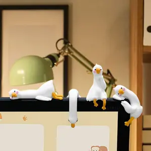 Cute Duck Craft Figurine Miniature Animal Ornaments for TV Shelf Collectible Sculpture Easy Clean Compact Kitchen Decor
