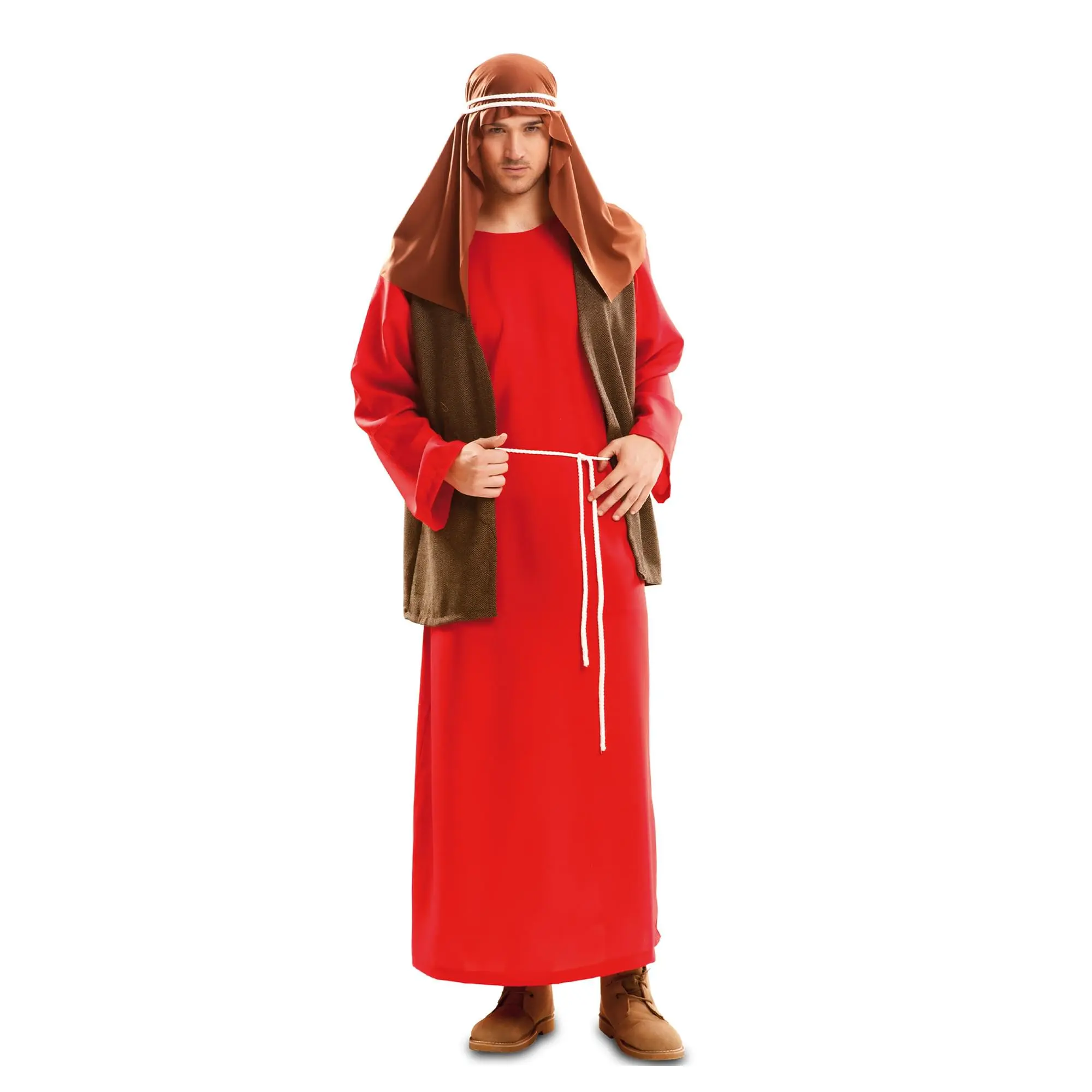 Saint Joseph Men's Traditional Biblical Costume - Menswear with Robe for Nativity Play Christmas Role, Featuring Authenticity and Meaning, Religious Significance