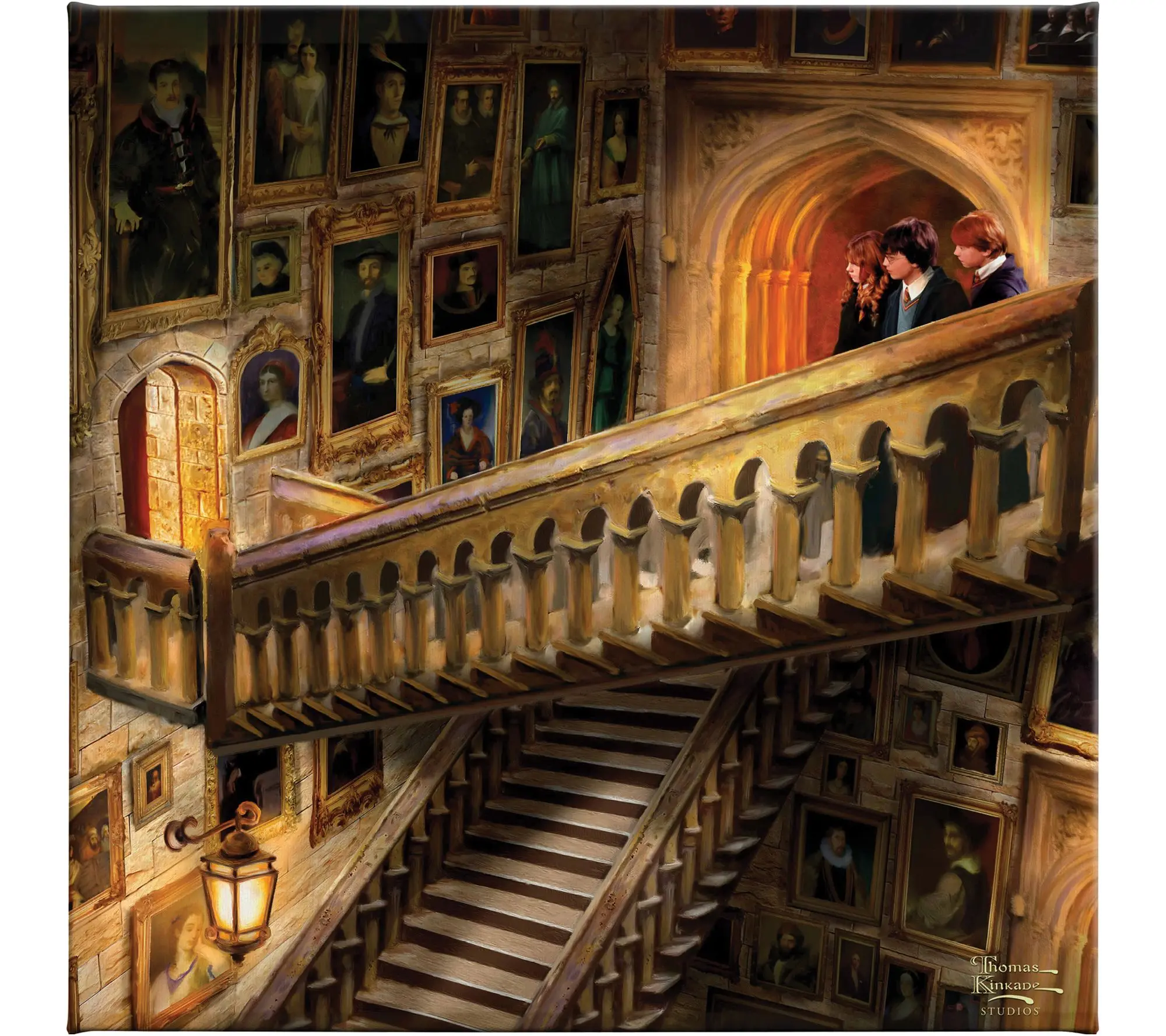 Thomas Kinkade Harry Potter Grand Staircase 14x14Gallery Wrap