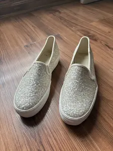 KEDS x Kate Spade New York Triple Decker Sneakers - Sparkly Silver Glitter Design with White Sole