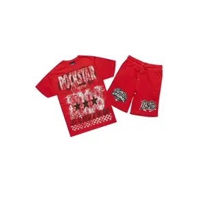 Racing Grung Red/Black T-Shirt/Raw Edge Short Set