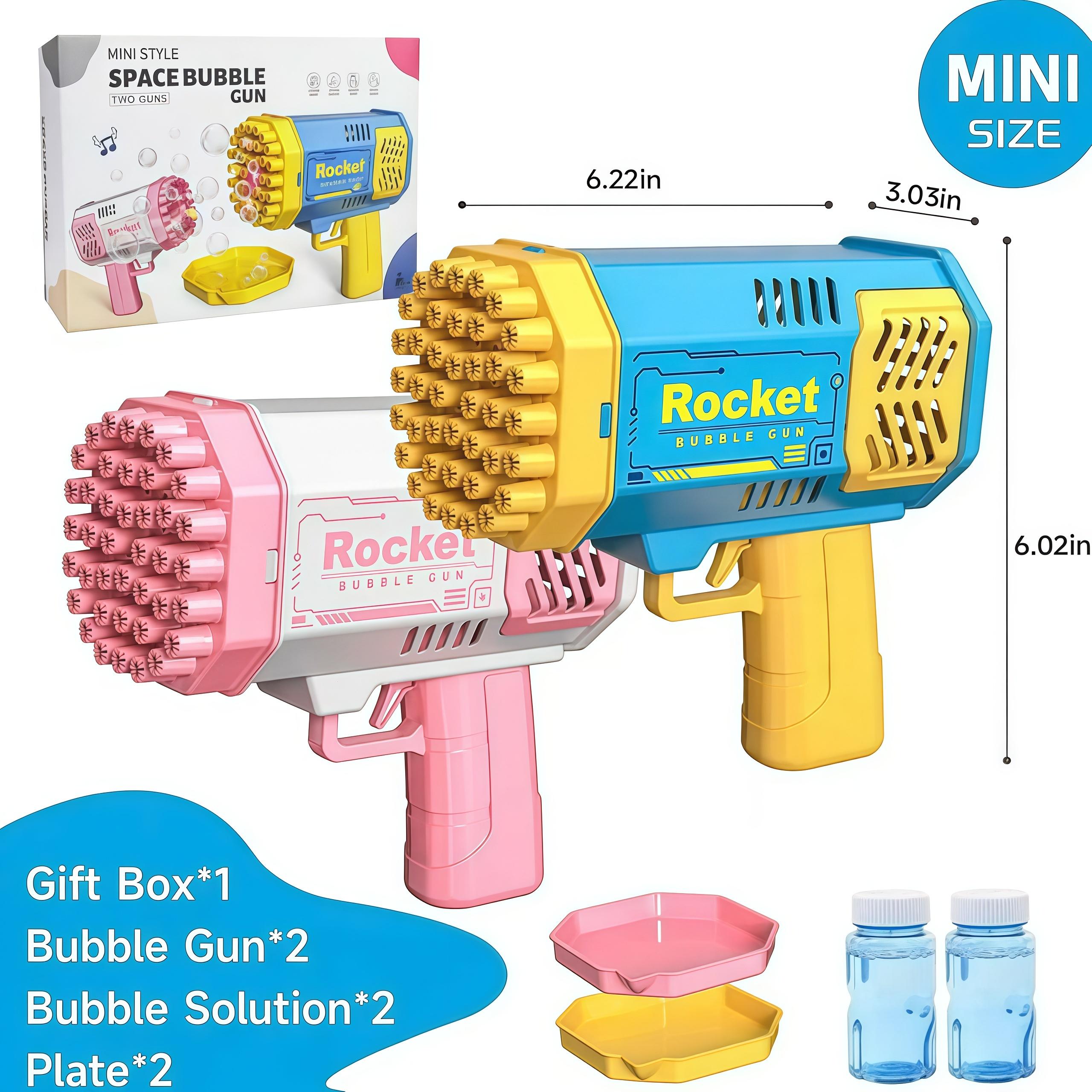 40-Hole Light-Up Bubble Gun with Bubble Solution, Fun Outdoor Indoor Bubble Toy for Kids, Perfect for Birthday Parties & Summer Play