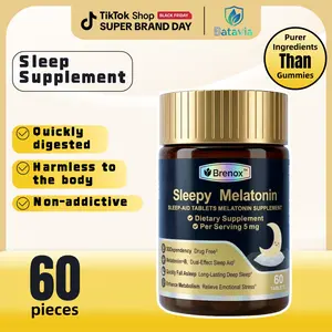 Brenox Sleep Support – Works in 30 minutes, safe and non-addictive Wake Up Refreshed.Powerful & fast-absorbing For ages 25–50 | 5mg Melatonin + Vitamin B6 | Natural & Non-Addictive . 60 Tablets (2-Month Supply) – Drug-Free,  Anxiety Dietary