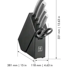 Henckels Modernist 13-Piece Knife Set with Block, Chef, Paring, Steak Knife - Black Stainless Steel - Kitchen, Kitchen Knives