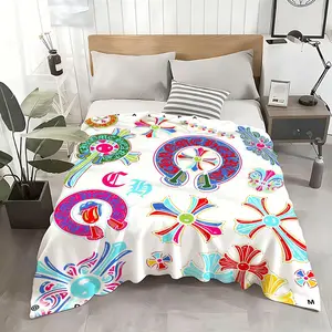 Fashion Chrome Hearts Throw Ultra Soft Flannel Throw Blanket - Kid Friendly Warm Anti-Static Medium Thickness | All Season Machine Washable Fade Resistant for Couch Bed Home Decor Gentle Soft Blanket Decorative Giftable Blankets