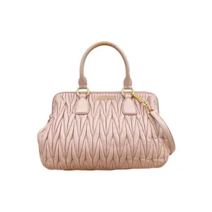 Pre-owned miu miu · Shoulder Bags Pink Pleated Gold Tag Top Handle Shoulder Bag
