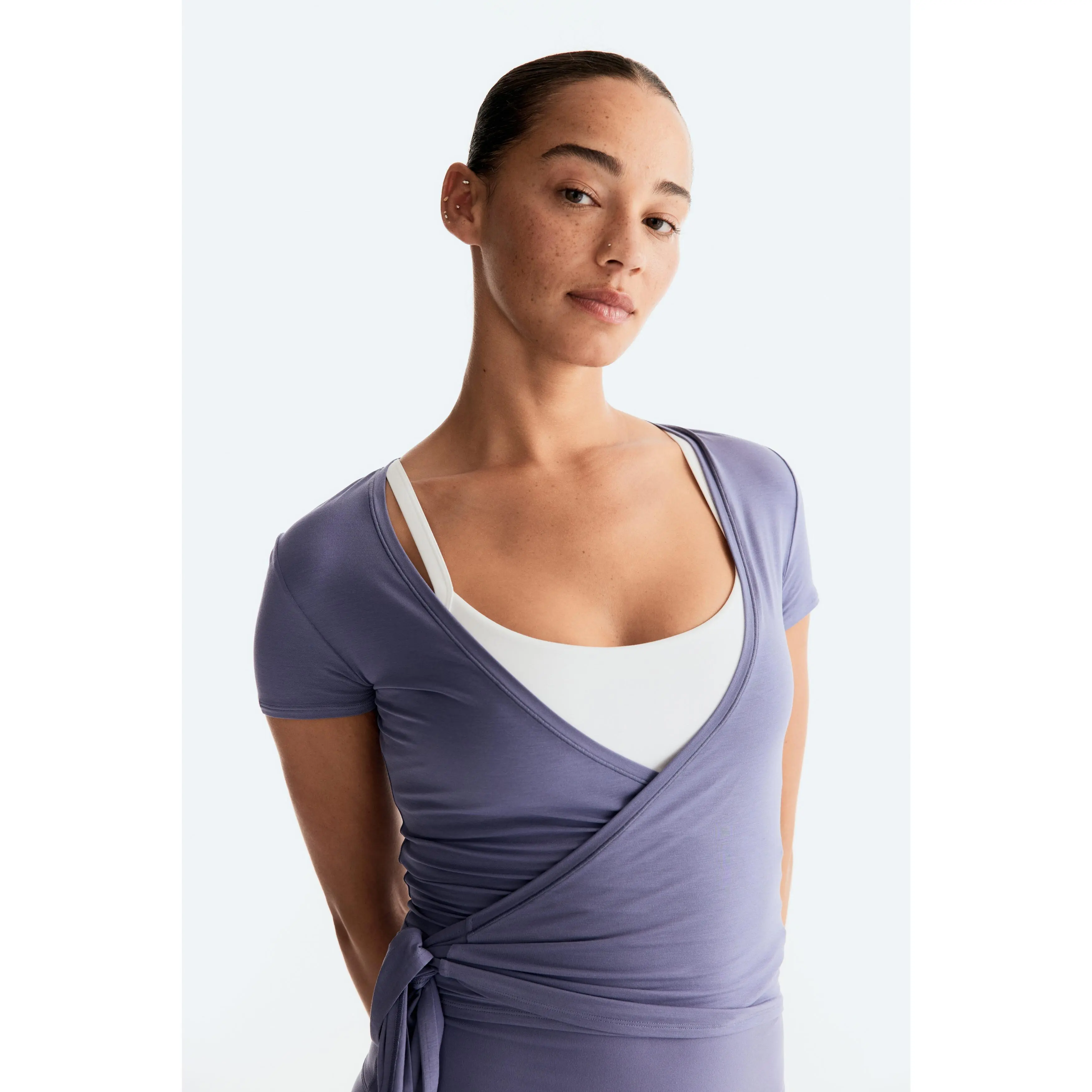 H&M Sports wrap top in modal