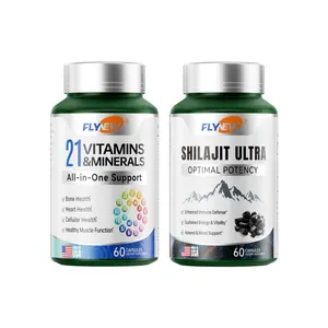 Shilajit Ultra & 21 All-in-One Vitamins Bundle - 120 Capsules with 85+ Trace Minerals & Pure Himalayan Organic Resin for Optimal Health Support - Fitness, Healthcare