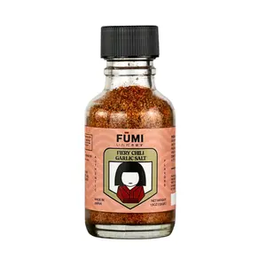 FŪMI Spicy Chili Garlic Salt - Umami Blend of Crispy Garlic, Hot Red Pepper, Parsley, Salt & Japanese Spices - Made in Japan - 2.0 oz Bottle