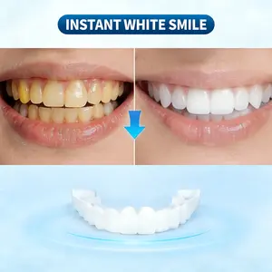 【1-Min Makeover Hack】Soft Flexible Fit Over Upper Teeth Fix Cosmetic Accessory Magic Visual Enhancer Viral Trending Trick Easy Operation Disguise Gap-Toothed Open Spaces Toothless Flaws DIY Home Life Hack Temporary Enhancer Non-Medical Whitening